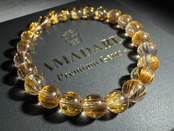 No.1373【S】ブラウンタイチンルチルクォーツブレスレット