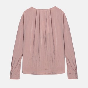 gathered neck ribbon blouse　J00510