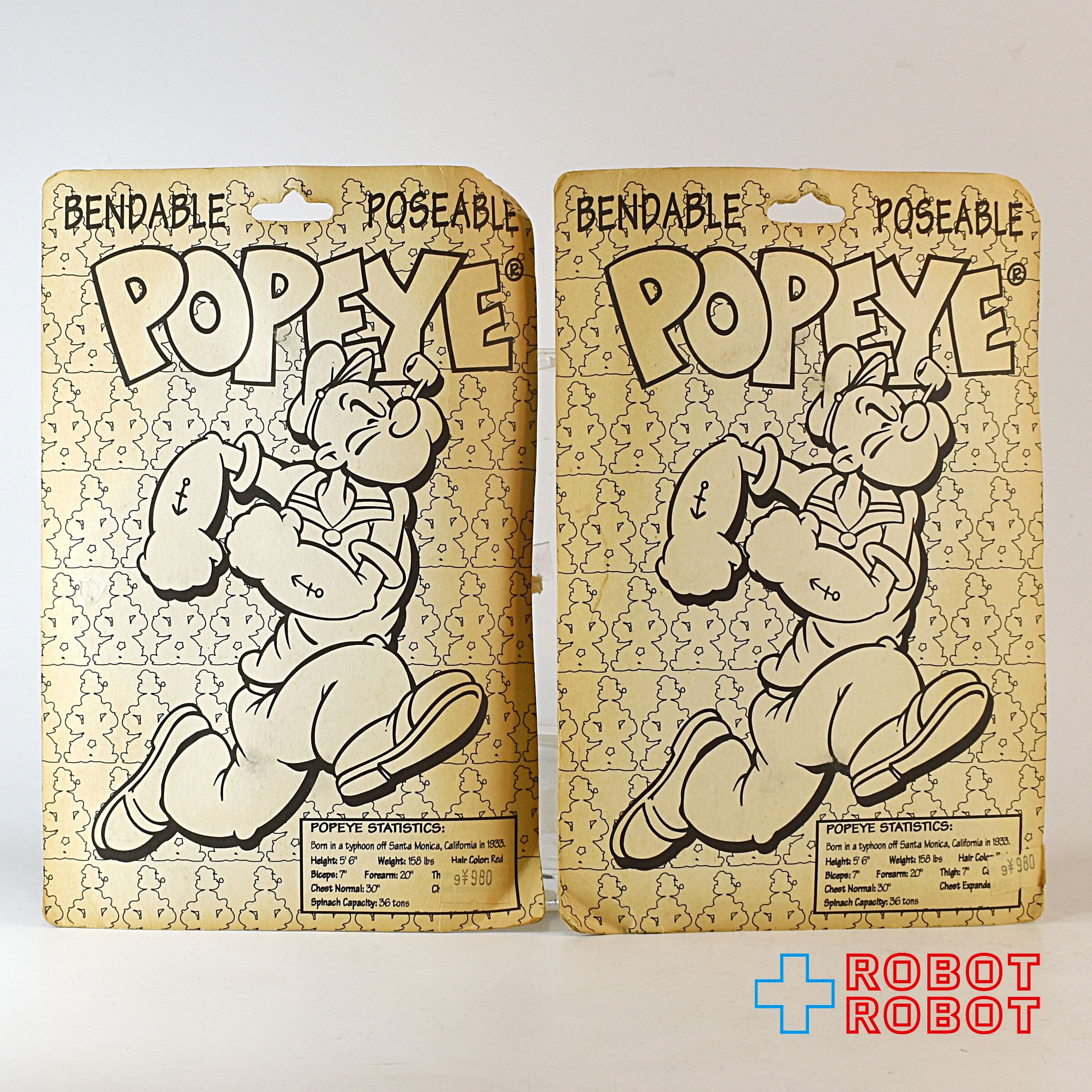 ポパイ＆オリーブ ベンダブル・ポーザブル・フィギュア 1993年 セット 未開封 ポパイ＆オリーブ ベンダブル・ポーザブル・フィギュア 1993 セット 未