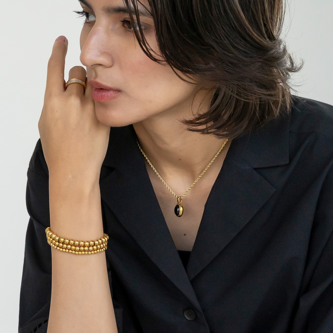 【ネコポス便】ブレスレット 選べる ステンレスボールゴムブレスレット 金属アレルギー対応 サージカルステンレス レディース テグス ゴム アクセ ジュエリー シンプル 女性 プレセント ギフト 誕プレ 大人 可愛い おしゃれ 韓国アクセ 2308