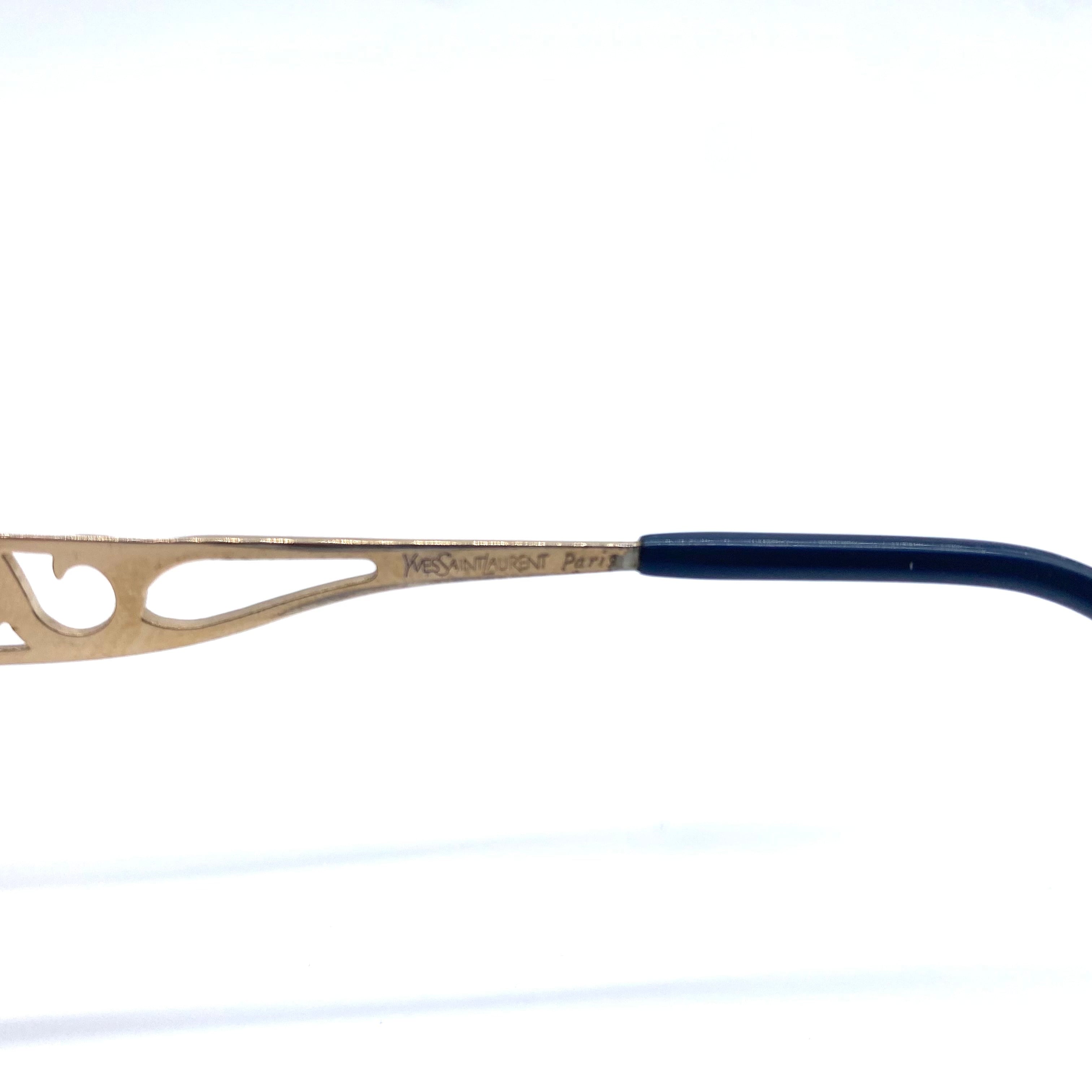 Vintage YSL Yves Saint Lauren Eye wear Prescription Glasses Gold