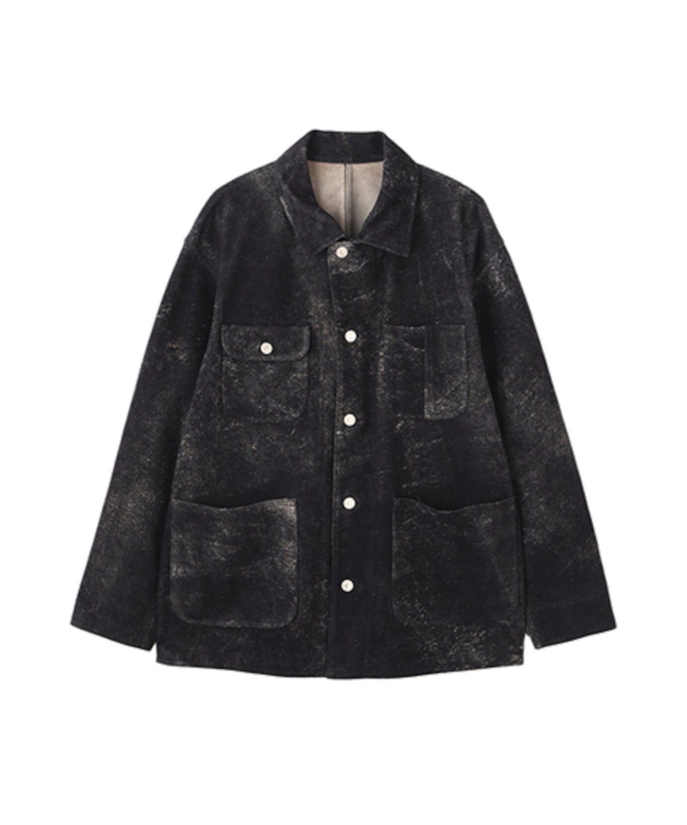 SEVEN BY SEVEN / 800-6125005 LEATHER COVERALL JACKET (BLACK