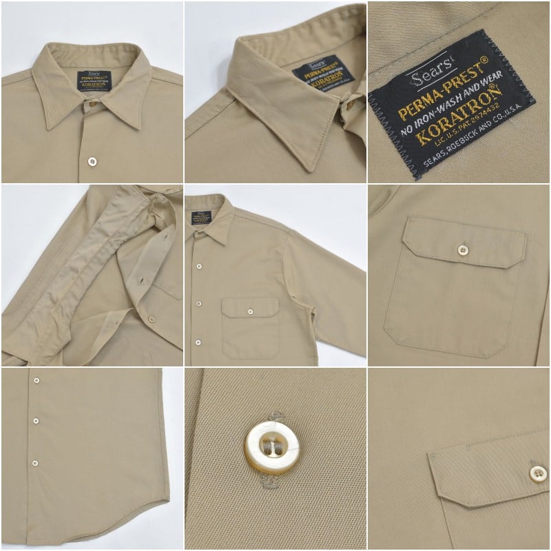 70s Sears シアーズ PERMA-PREST フラップポケット ワークシャツ
