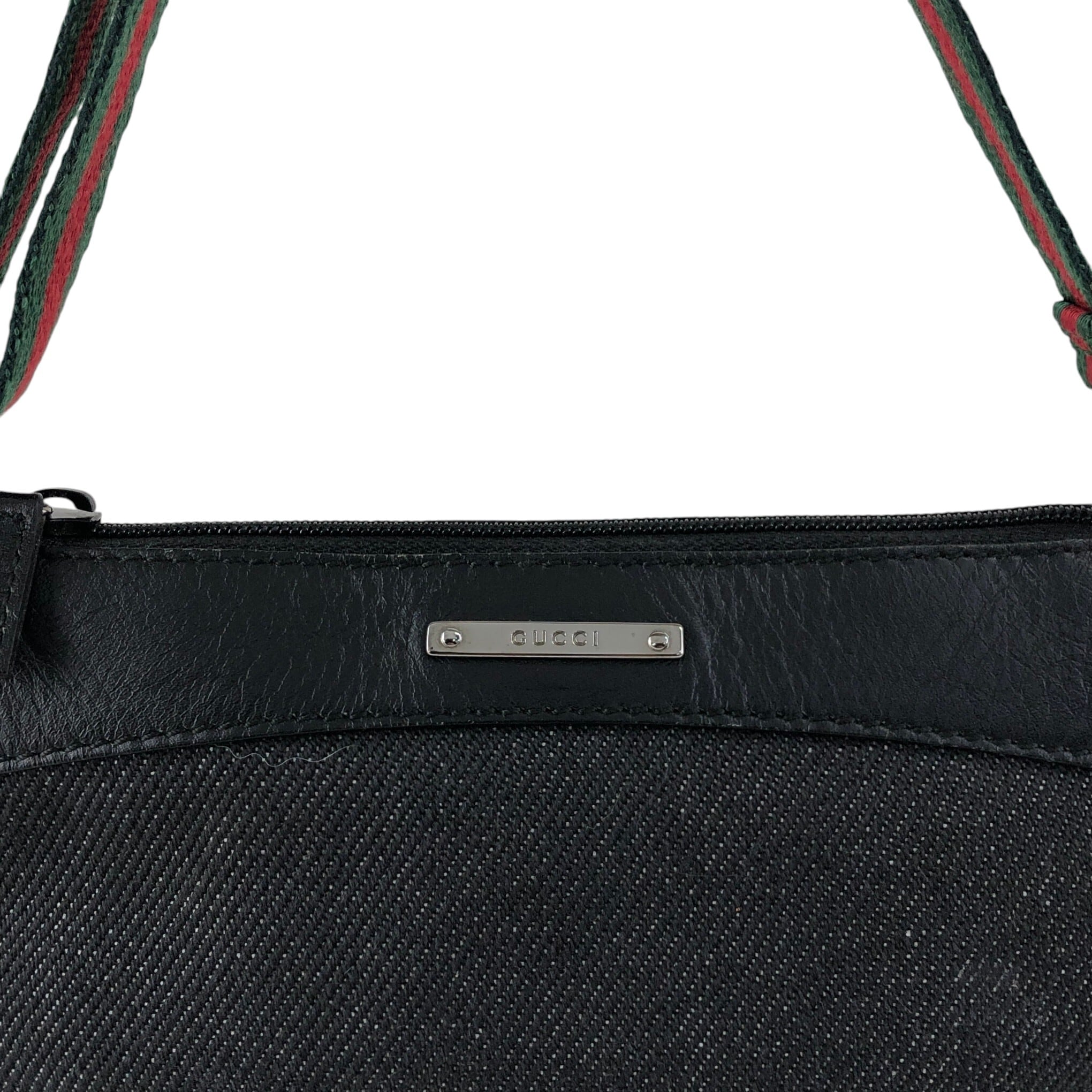 GUCCI グッチ シェリーライン ハンドバッグ ブラック キャンバス ミニ