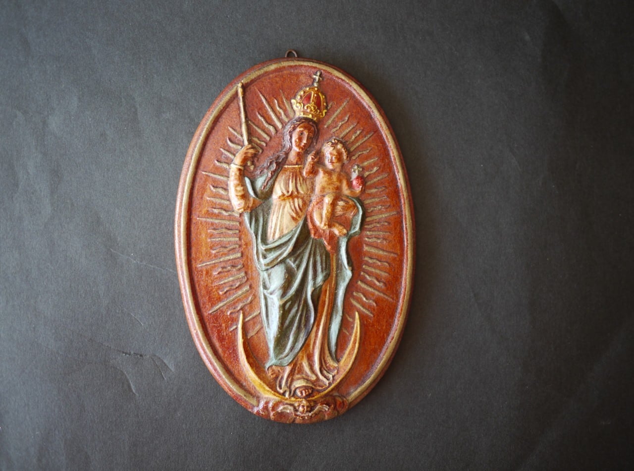 Empirea 板絵 壁掛け 2枚セット リッピの聖母 聖母子のイコン 聖母子