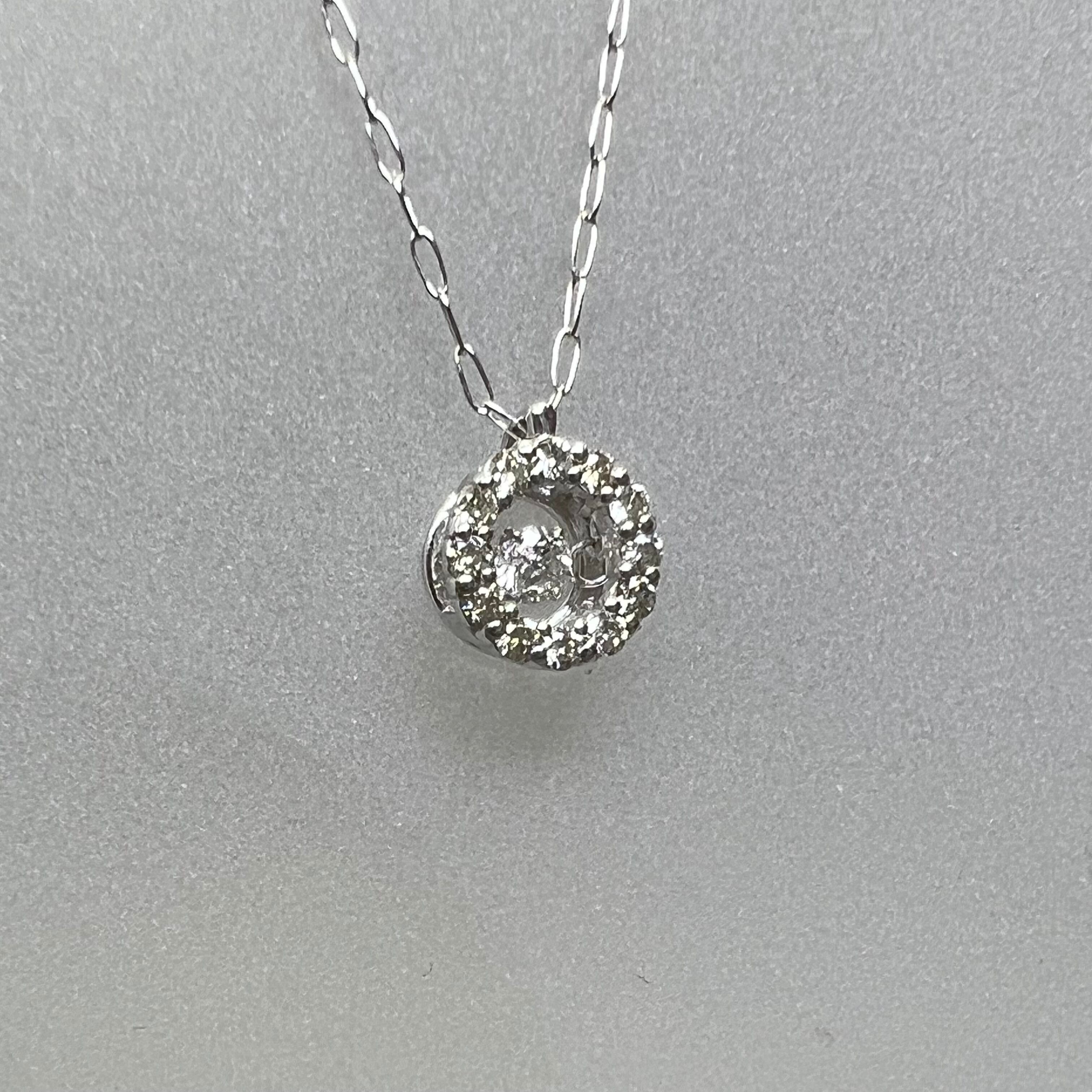 K18WGダイヤモンド 0.03ct/0.07ct ダンシングストーンネックレス