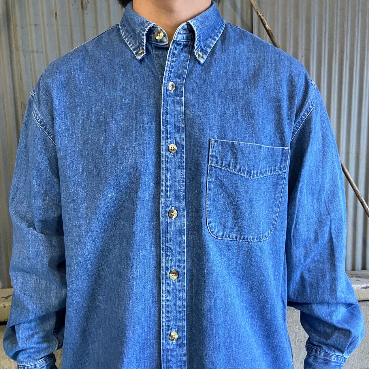 90s Eddie Bauer DENIM エディーバウアー デニムシャツ M