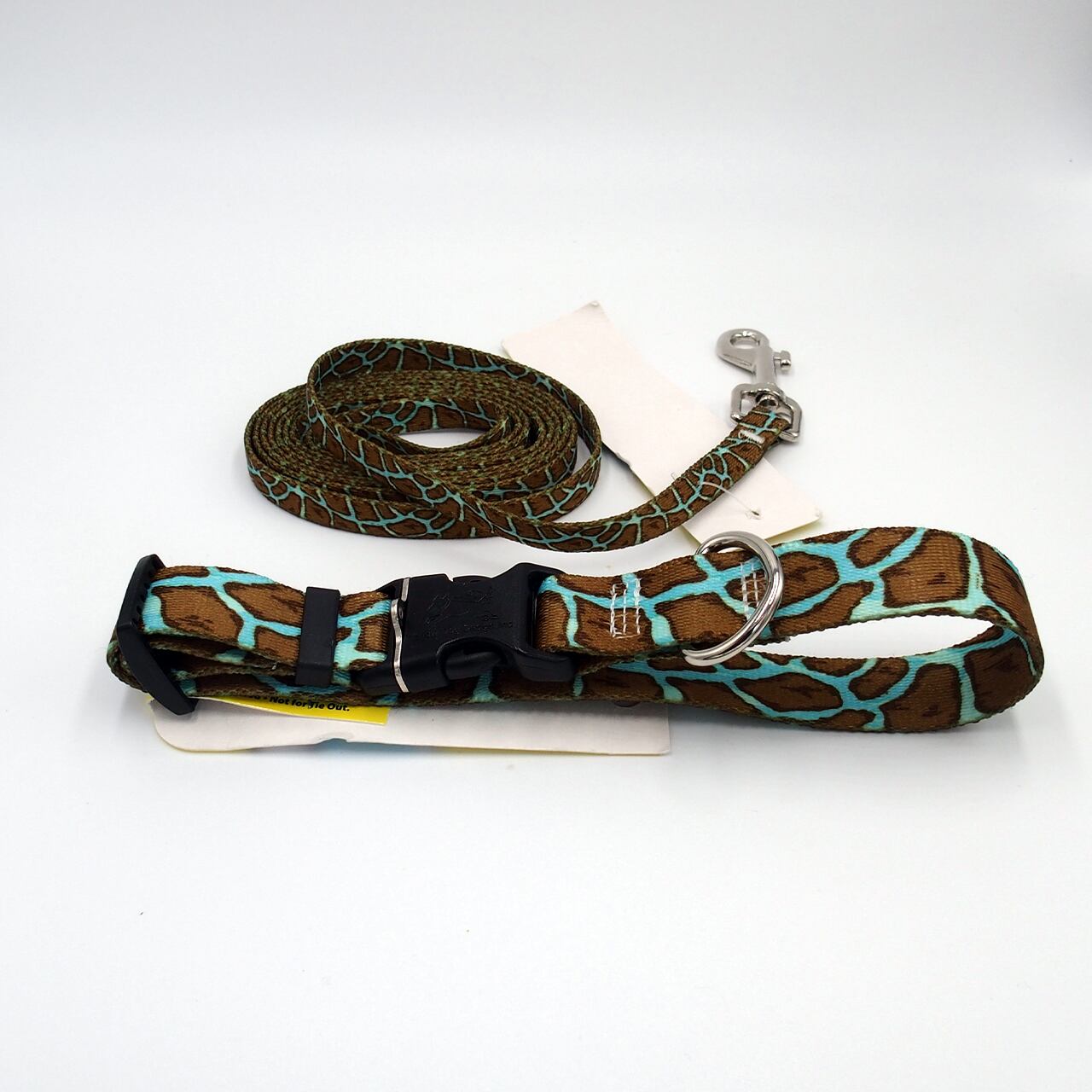 Giraffe Teal 首輪 Sサイズ ＋リード XSサイズ セット - Yellow Dog Design