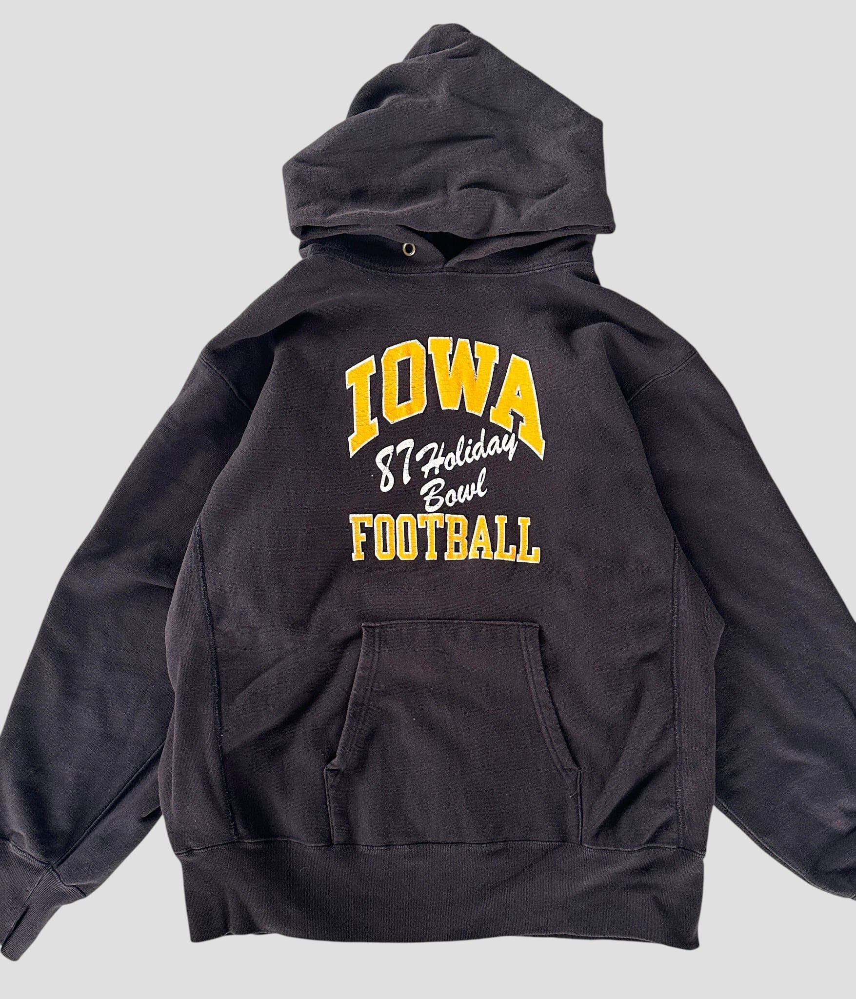 Champion- Vintage 80s XL IOWA FOOTBALL Reverse Weave Hoodie made