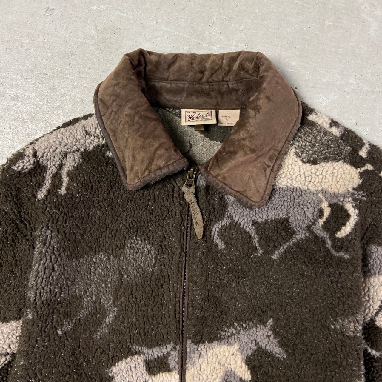 vintage USA製 WOOLRICH アニマル ハーフジップ フリース vintage USA製 WOOLRICH アニマル ハーフジップ フリース