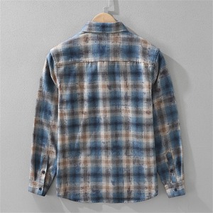 【M-3XL】Washed Check Long Sleeve Shirt / ウォッシュ チェック 長袖 シャツ