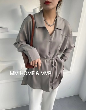 ウエストリボンつき とろみブラウス AJ42441-308