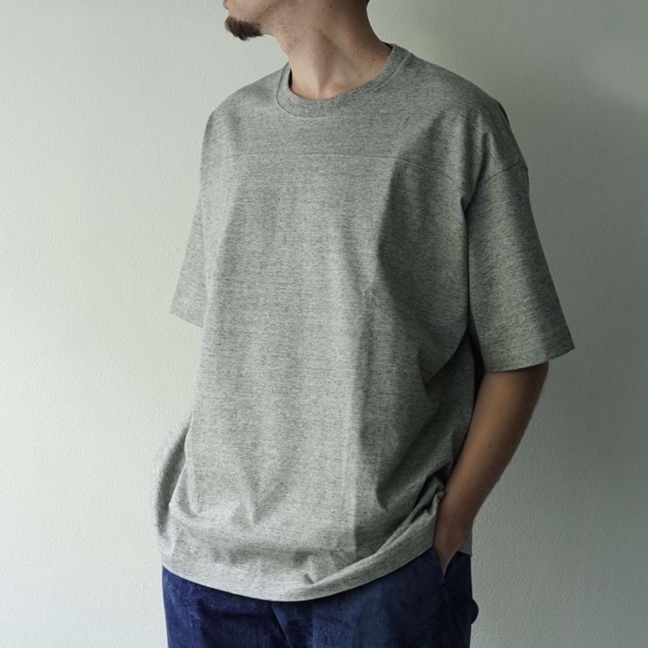 CAPERTICA　Suvin Cotton Compact Jersey Football H/S Tee (MIX GRAY)