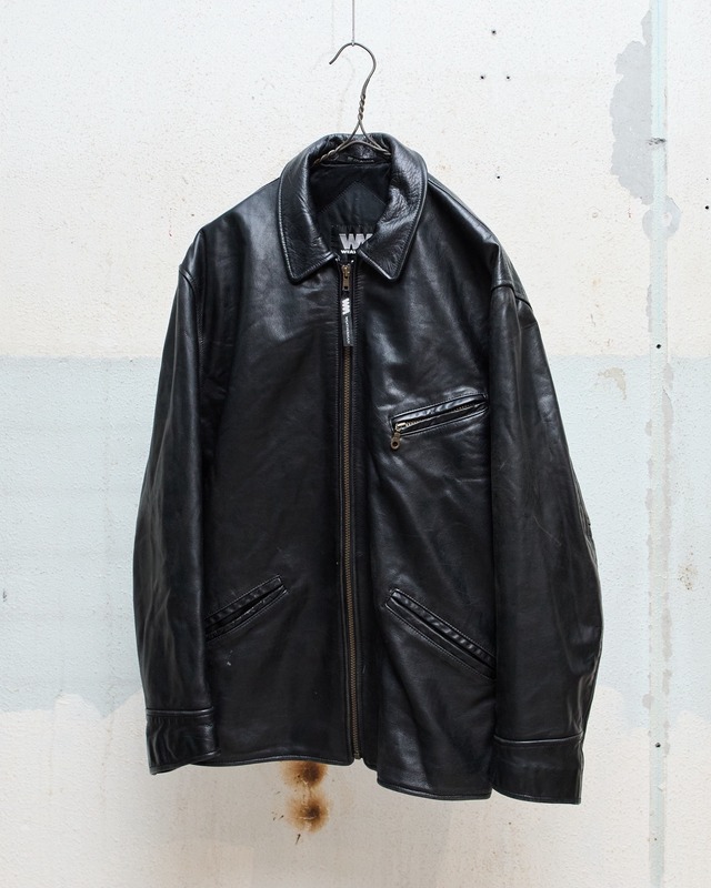 zip up leather jacket / Made In CANADA