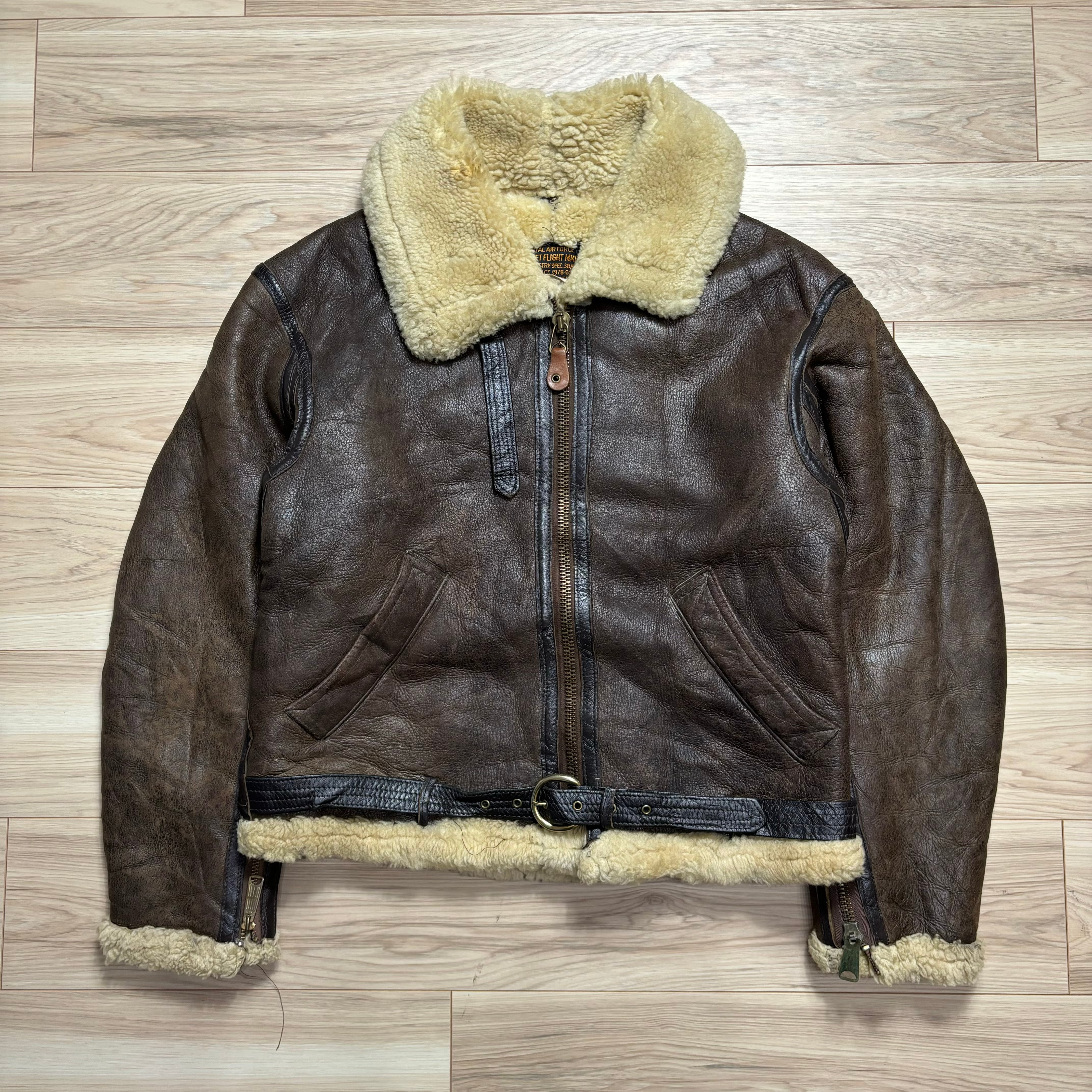 AVIREX ROYAL AIR FORCE USA製 vintage ムートンジャケット 1978 フライトジャケット No.943