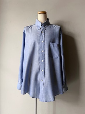 “Hathaway” コットンポリタブカラードレスシャツ (ライトブルー)