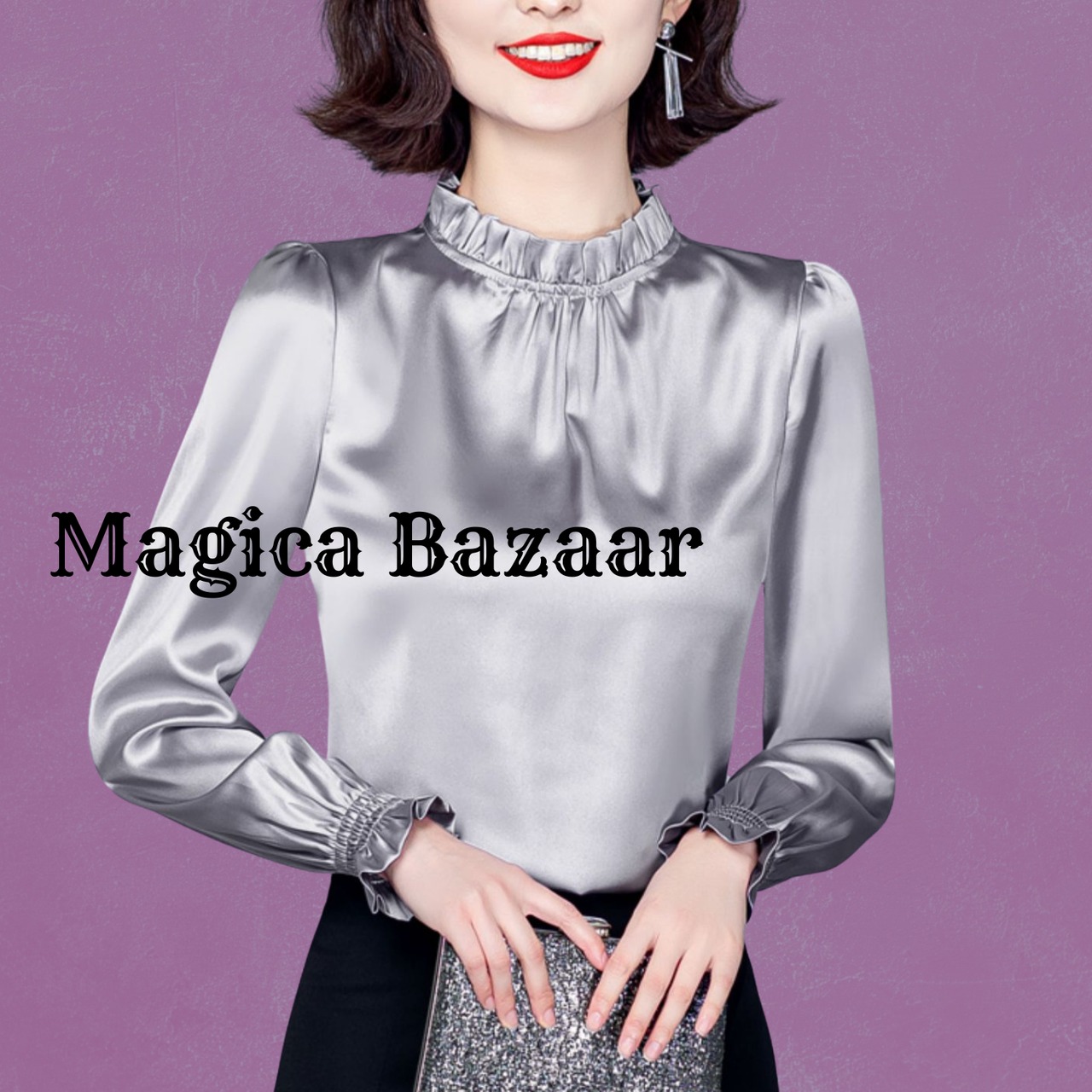 魔法の旅　クラシカルサテンブラウス　M23681