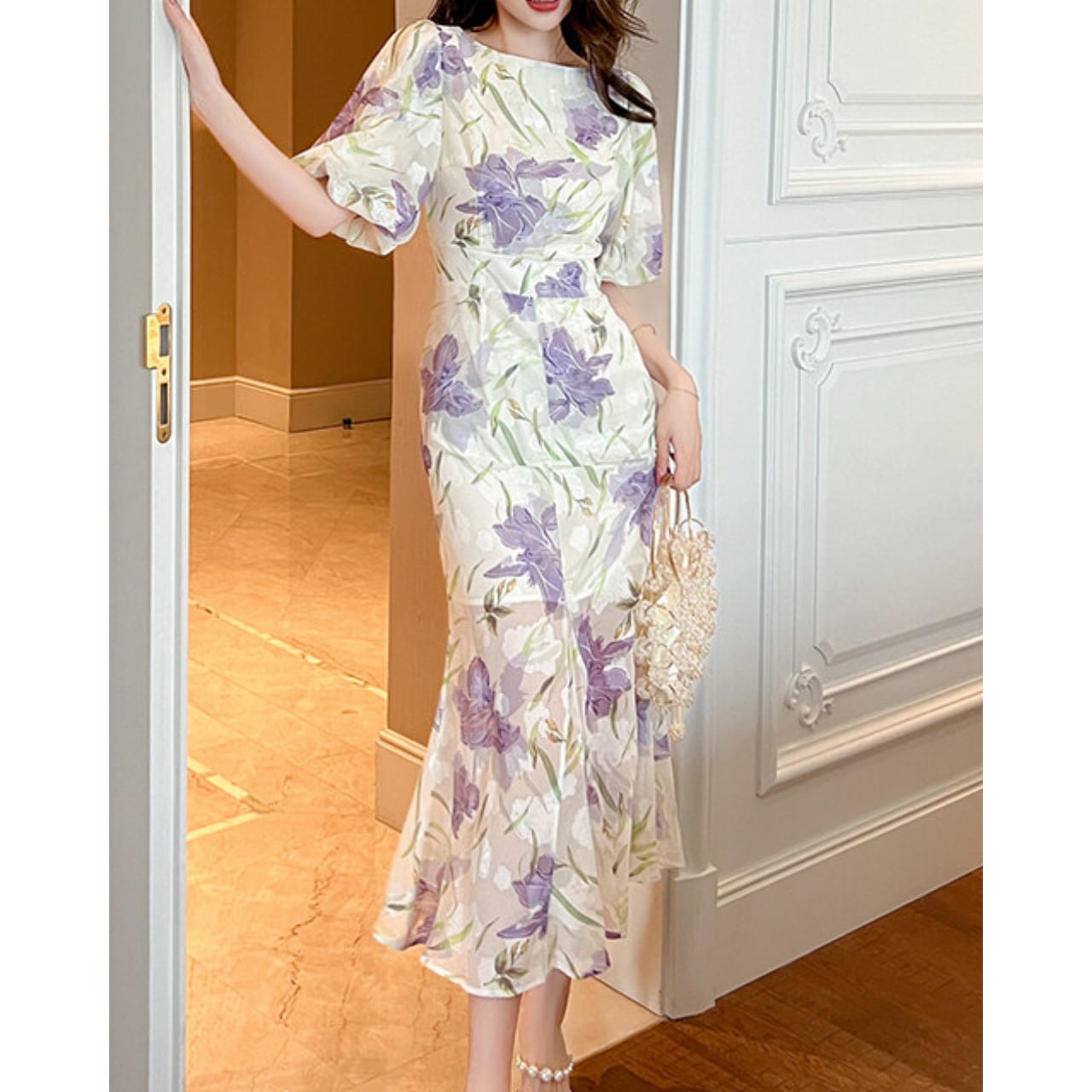 フローラルシアーワンピース L2128