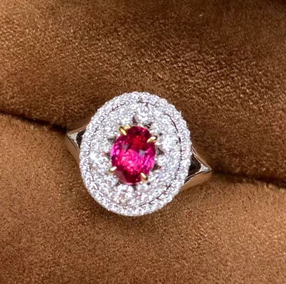 天然ルビーリング ルビービルマ産ダイヤモンドカット 0.23ct