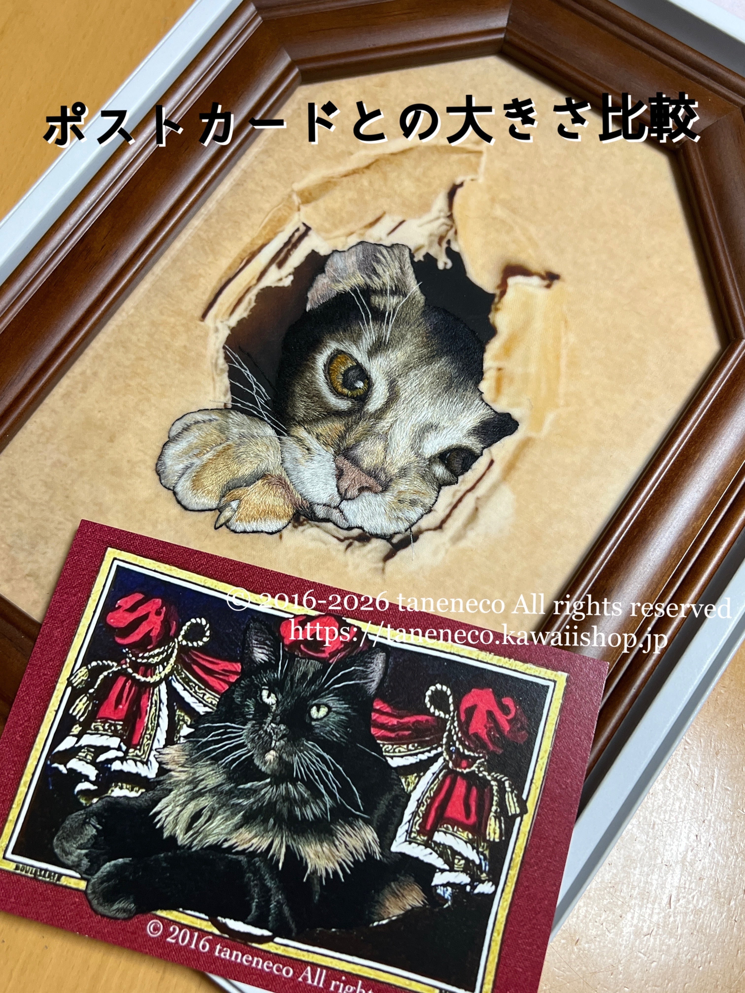 taneneco手刺繍『THE NYAININGクリアファイル付』刺繍アート