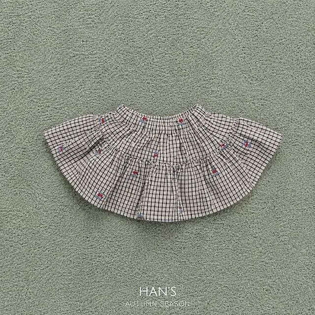 韓国子供服 / 26Autumn / 〖取寄〗Hans / チェリー刺繍スカート / キッズ服 / ジュニア服 *XS~XL*