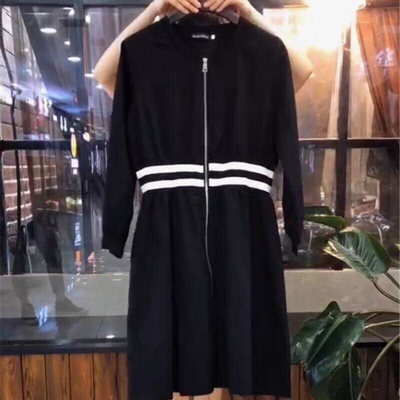 スカートレディース2020人気ジッパードレス秋ミドル丈プラスサイズ太った妹ウエストと細い気質 ミックスインファッション15909897016