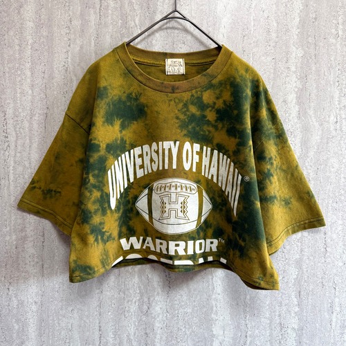 【Reworked】タイダイ クロップドTシャツ ハワイ大学 カレッジロゴ