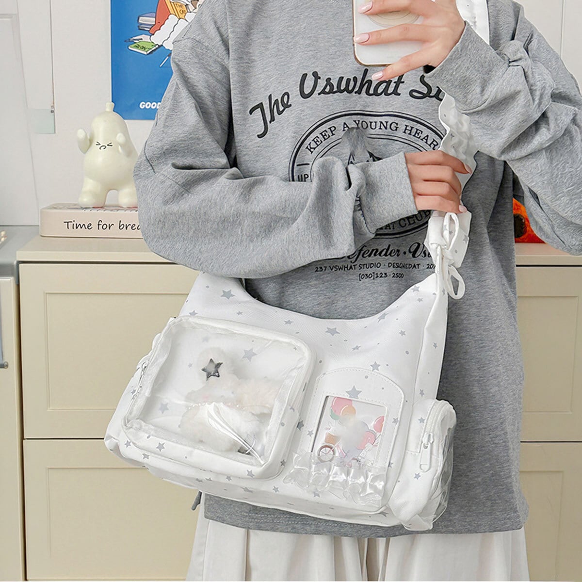 痛バッグ ショルダー バッグ レディース 韓国 痛バ おしゃれ 大人 かわいい 推し活 イベント ライブ フェス 軽量 大容量 トートバッグ 大人可愛い 大人女子