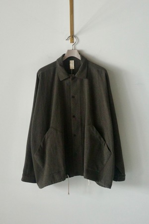 O project 【BALLOON SHIRT - CASHMERE BLEND FLANNEL  -STEEL-】