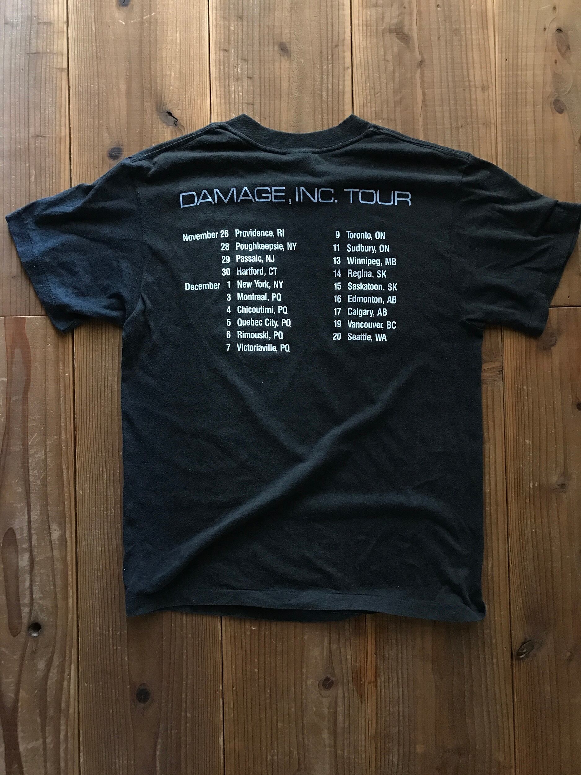 80's METALLICA "MASTER OF PUPPETS" "DAMAGE,INC. TOUR" Tシャツ