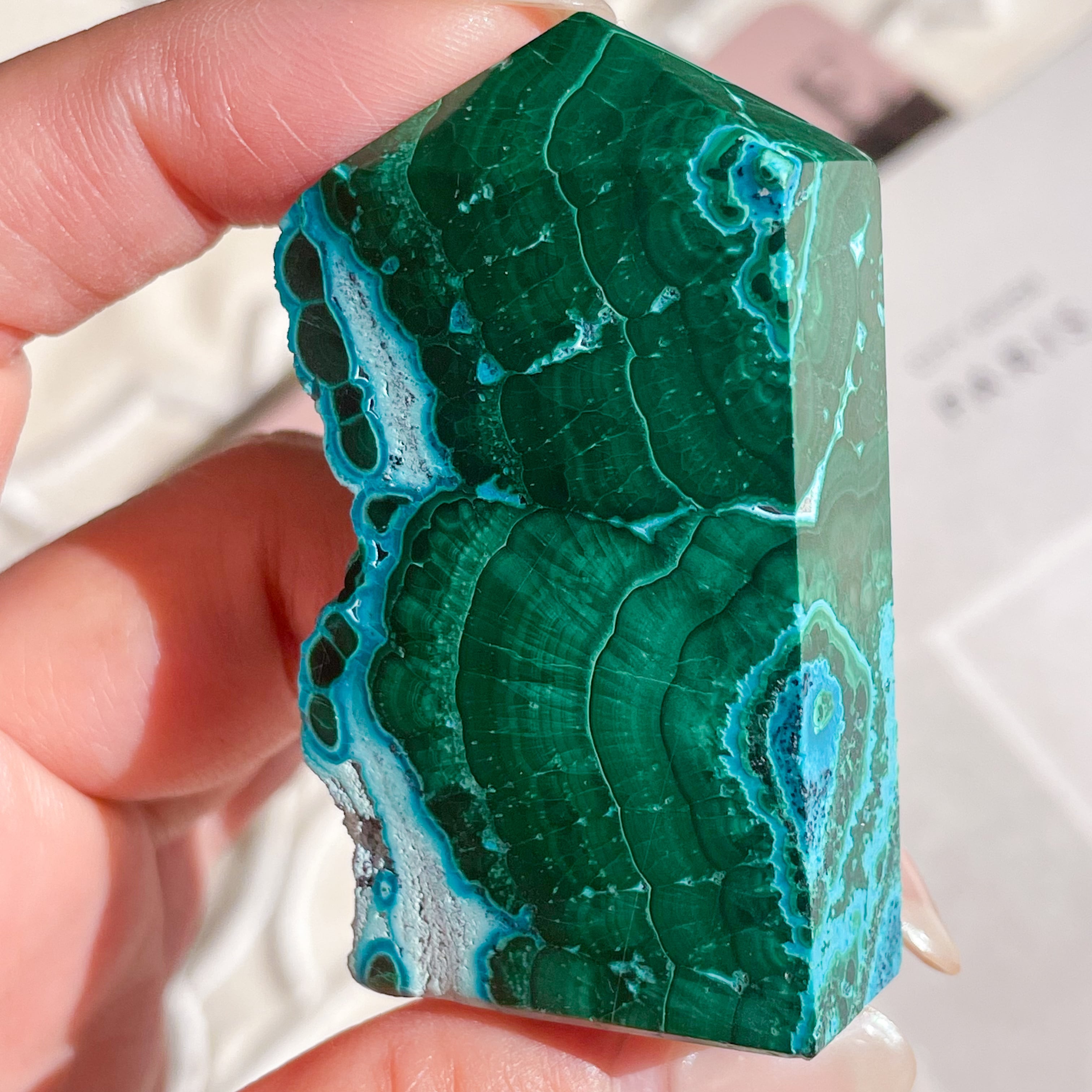 天然石 フェニックスストーンスフィア クリソコラ マラカイト⭐️1996