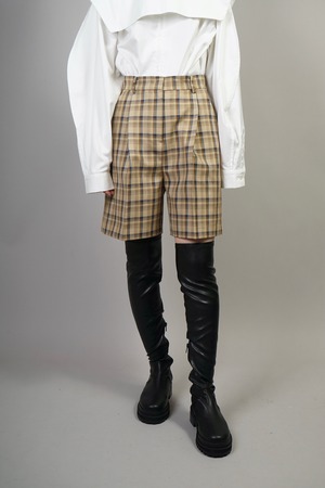 PLAID SHORT PANTS  (BEIGE) 2110-95-93