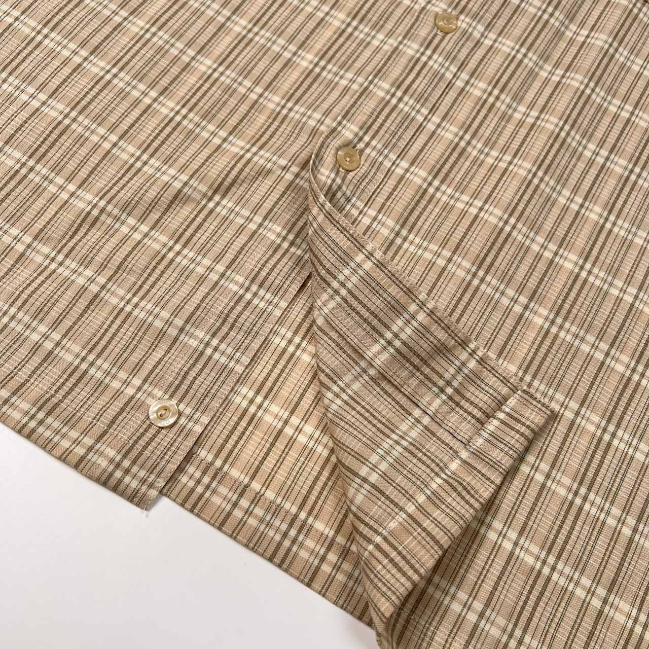 pierre cardin ピエールカルダン チェック柄 半袖シャツ サイズ L /メンズ/ベージュ系
