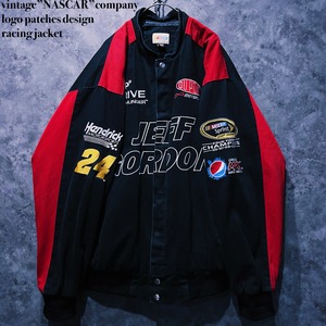 【doppio】vintage”NASCAR”company logo patches design racing jacket
