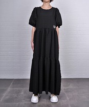 【直営限定ITEM】パフスリーブティアードワンピース　CQ-48011H