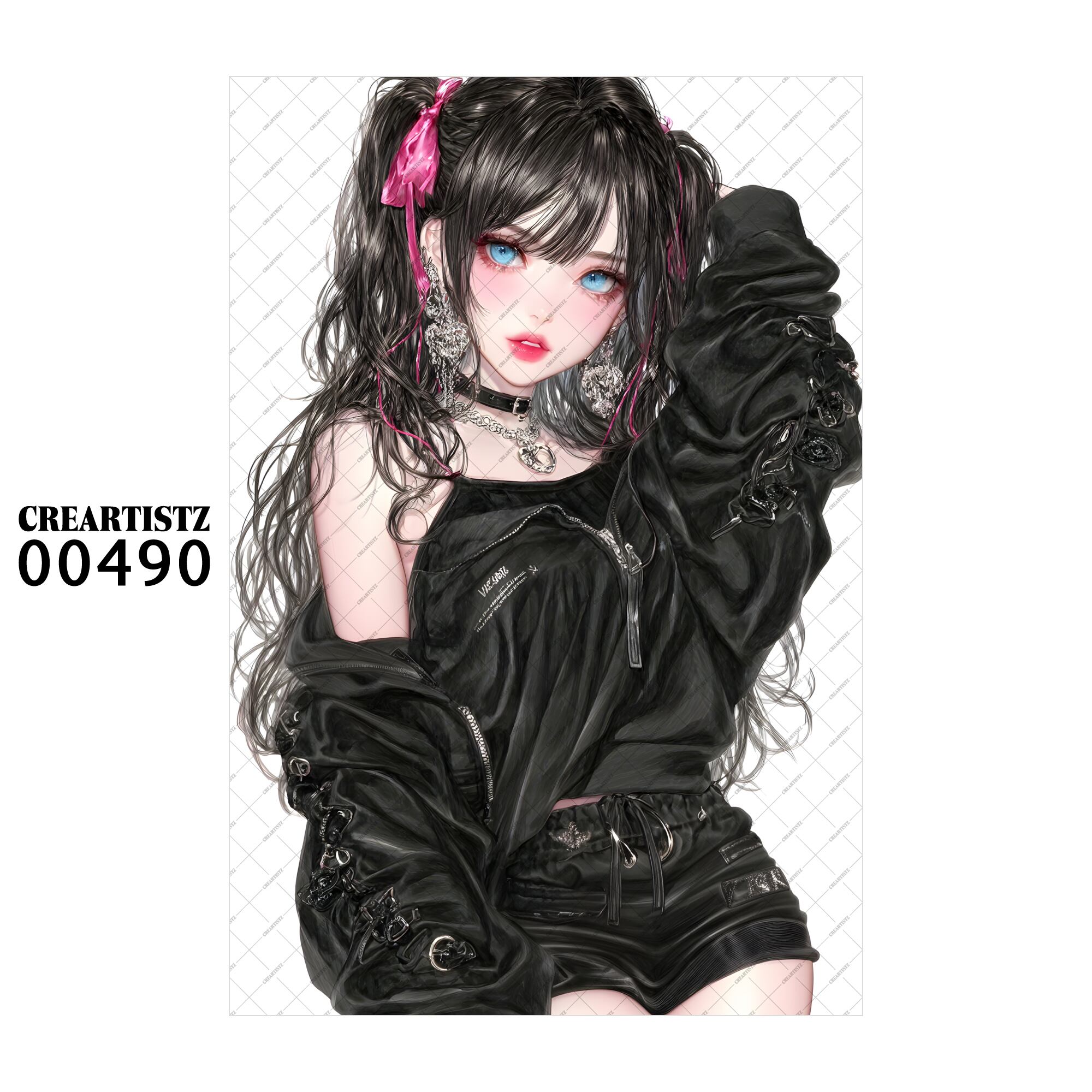 00490 ガール キュート オリジナル ペーパー/ステッカー 4枚セット CREARTISTZ