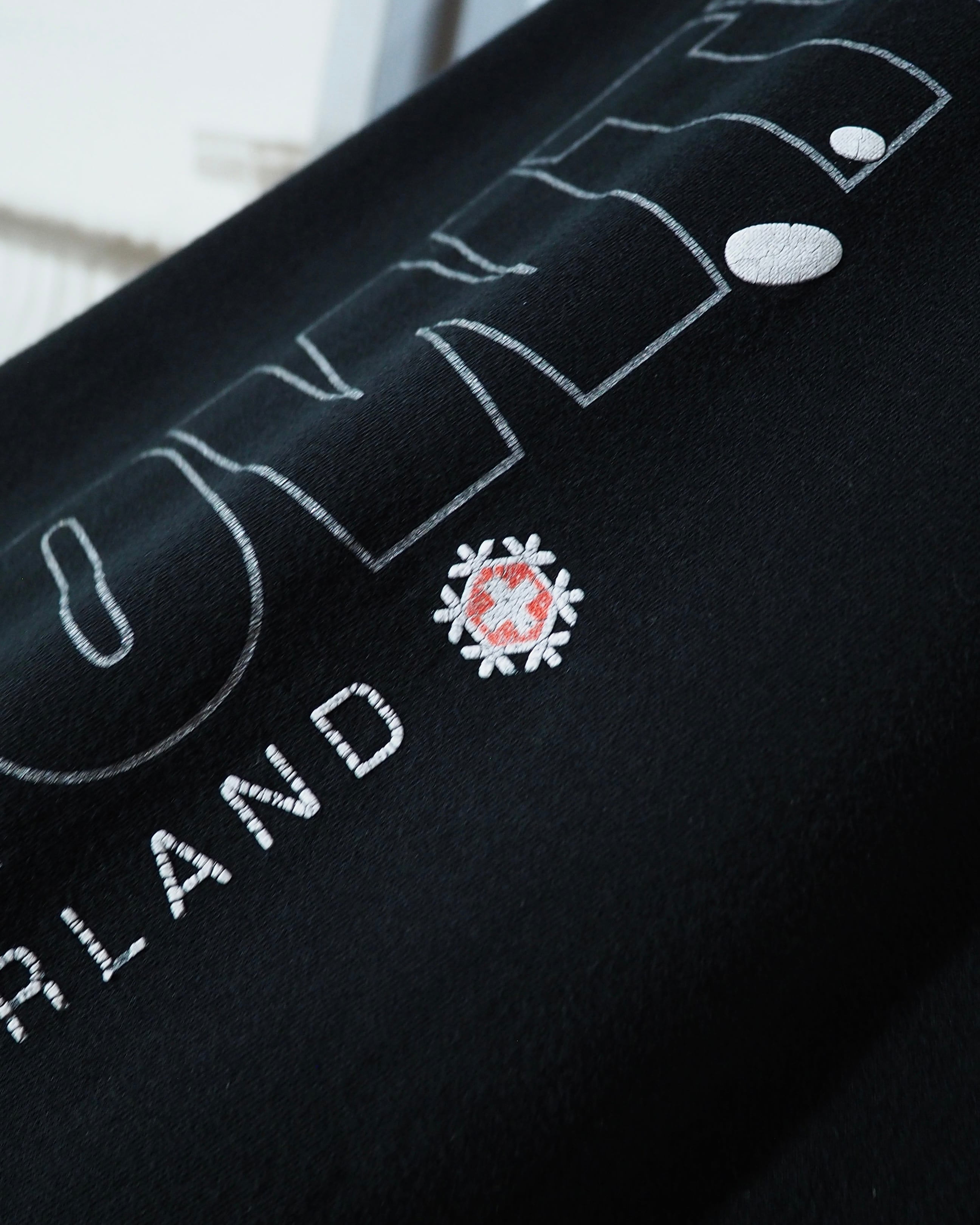 White Cracks × Puff printed Black SS Tee