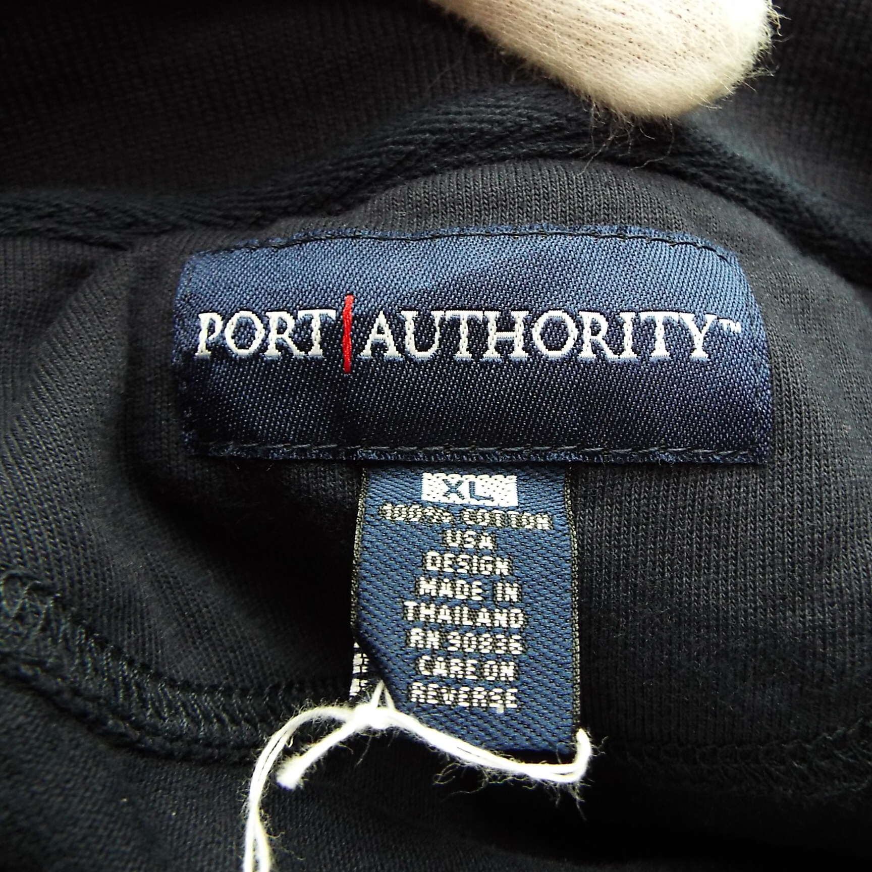 XLサイズ｜PORT AUTHORITY（ポートオーソリティ）SCHUNK 企業系 刺繍ロゴ入り 半袖ポロシャツ ダークネイビー  US古着【湘南倉庫】ゴルフウエア　メンズ