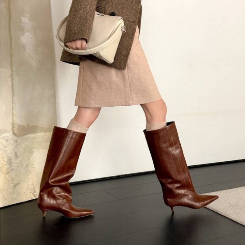 Pin Heel Pointed Toe Long Boots ◆3color 204723