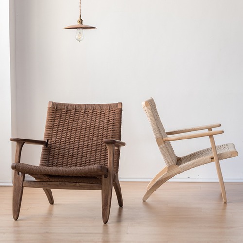 ウィッシュボーンチェア 天然木 ペーパーコード編み 北欧デザイン アームチェア ラウンジチェア モダン