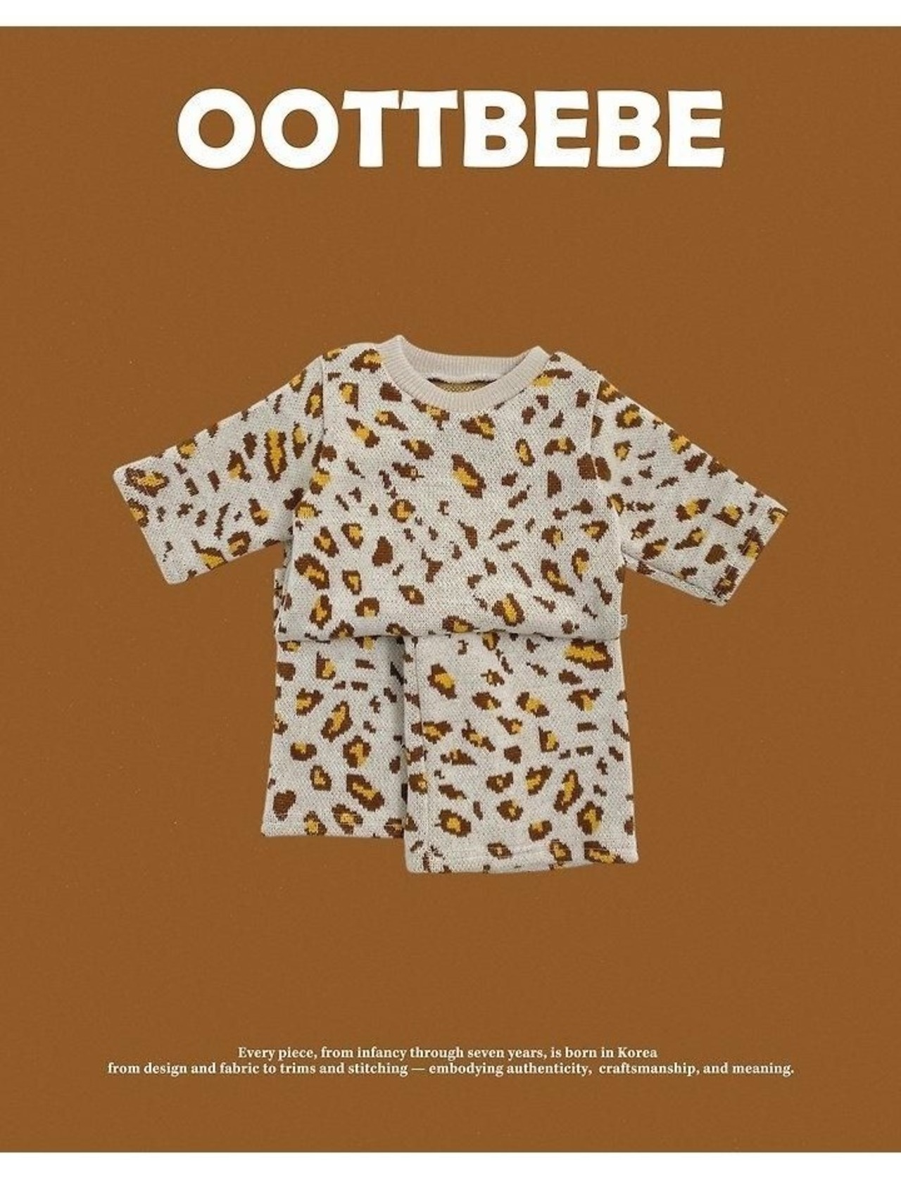 韓国子供服 / 26winter / oottbebe / レオパードニットセットアップ / ベビー&キッズ / 冬服 *XS~XL*