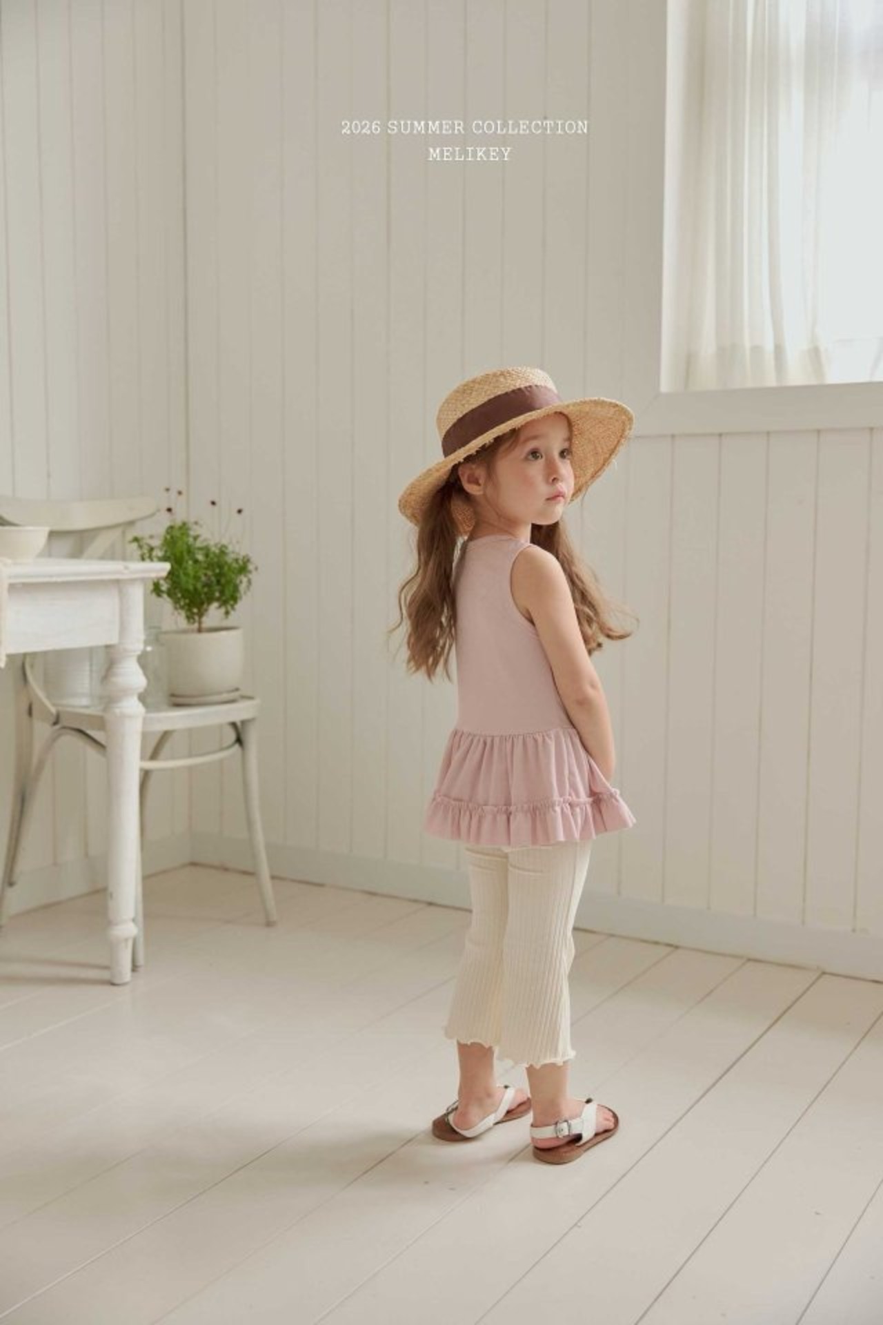 [MELIKEY] Rose Frill Sleeveless Tee (JS/JM) / [미라이키] 로즈프릴나시티 (JS/JM)