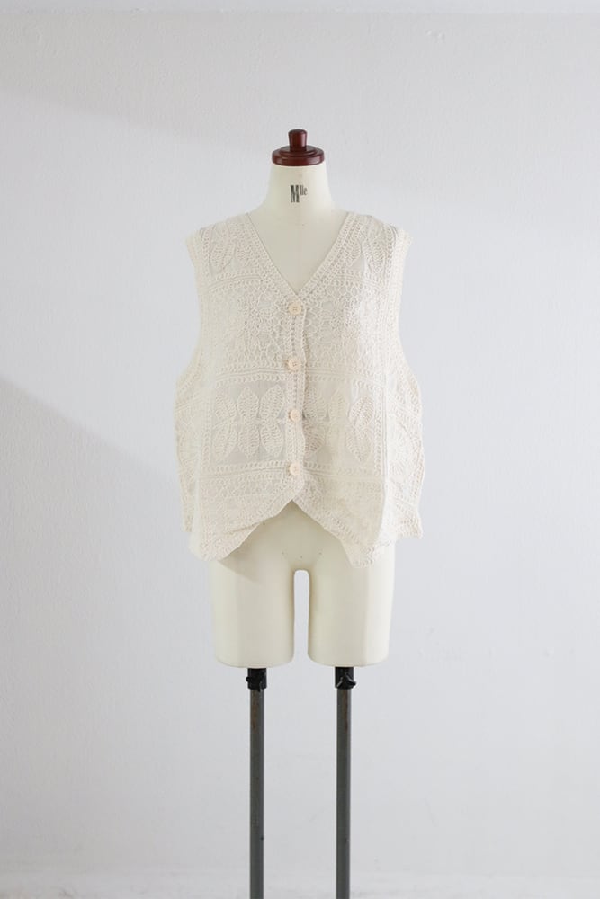 刺繍ベスト / embroidery vest (W26S6002H)