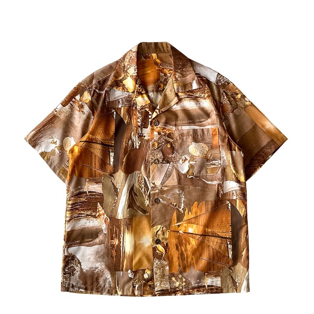 1970s USED Aloha shirt /  70s ISLAND   / size S