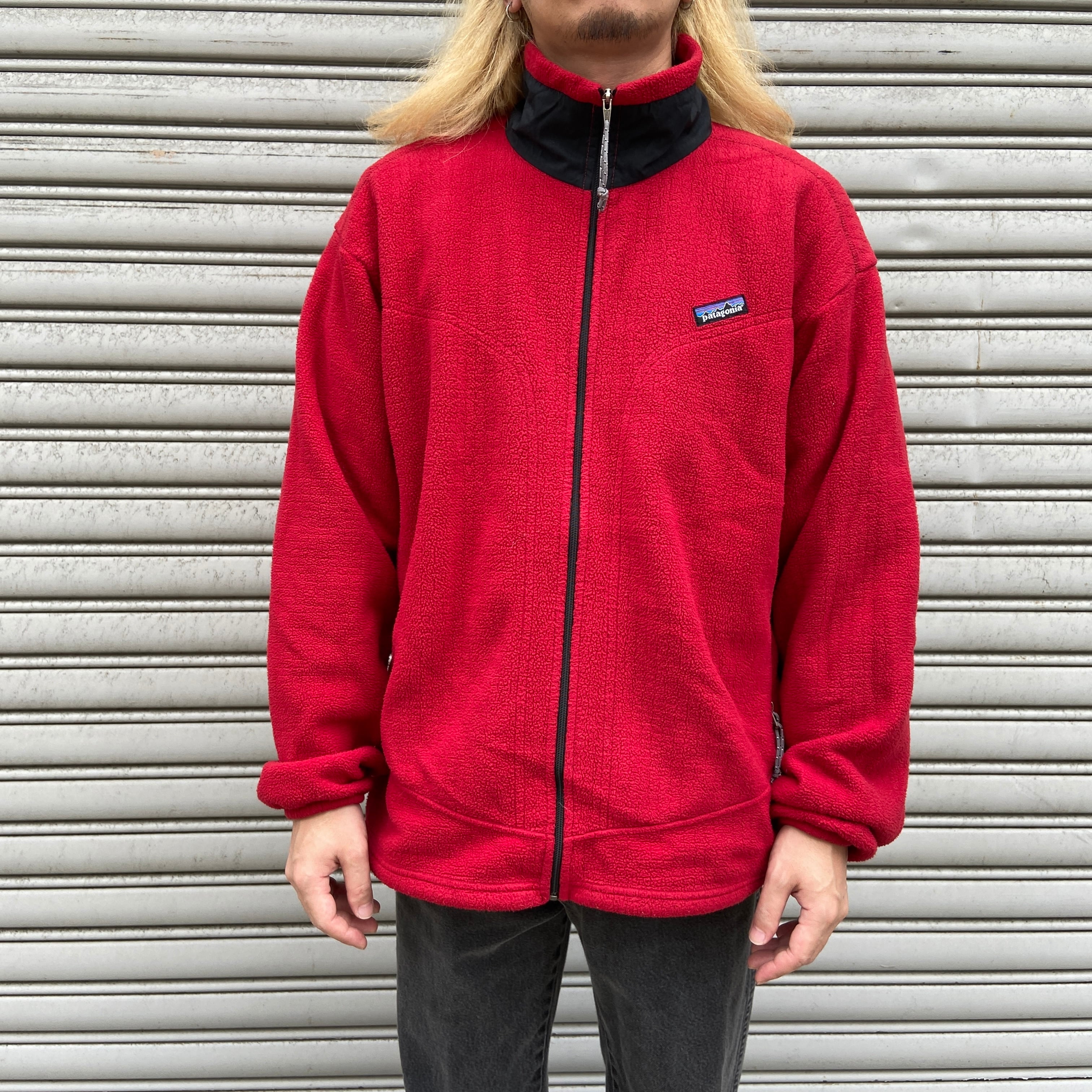 90s USA製 patagonia レギュレーター フリースジャケット 赤 L | 古着