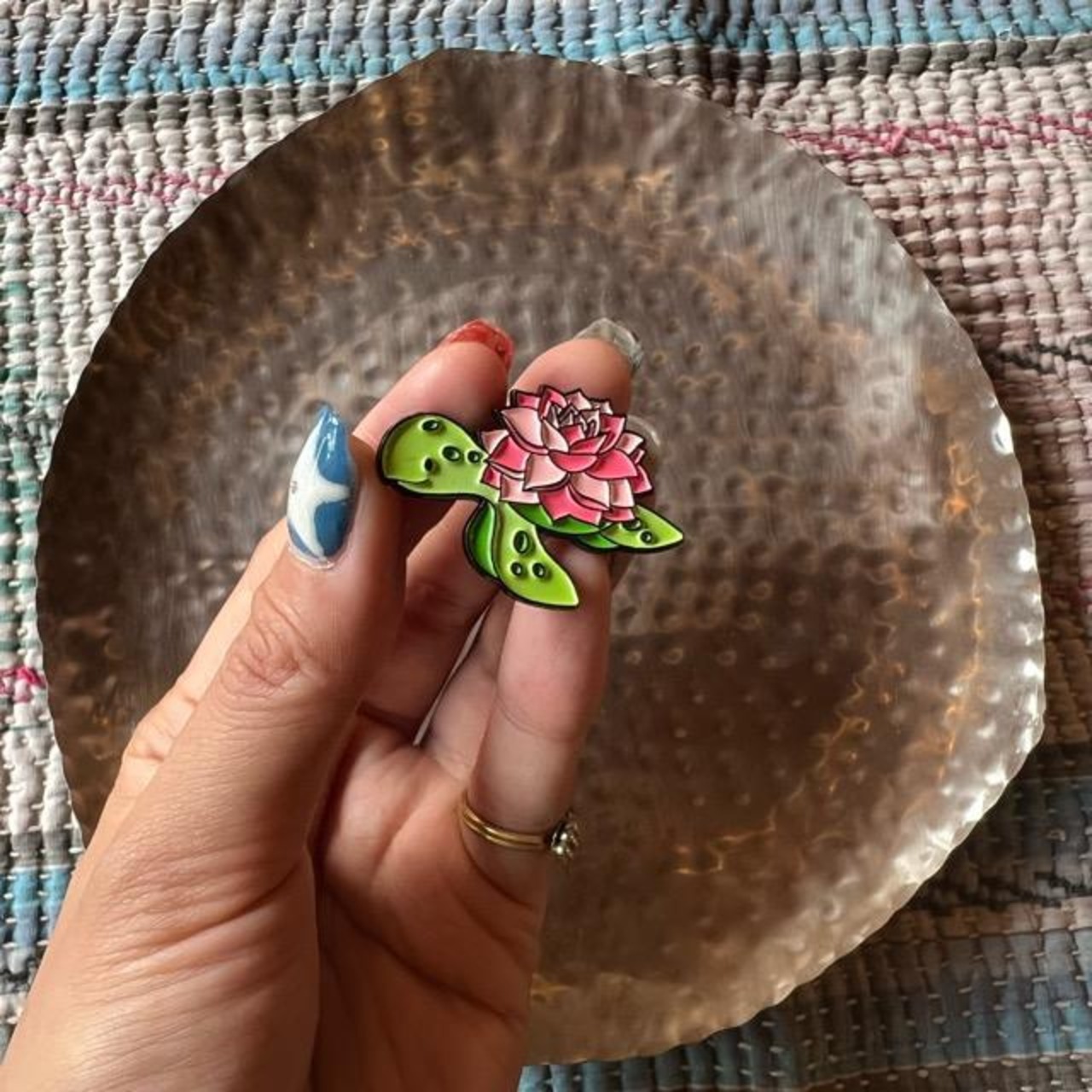 TOPANGA Jewelry　pin brooch　Flower Turtle　ピンブローチ　フラワーカメ　亀　ギフト　プレゼント