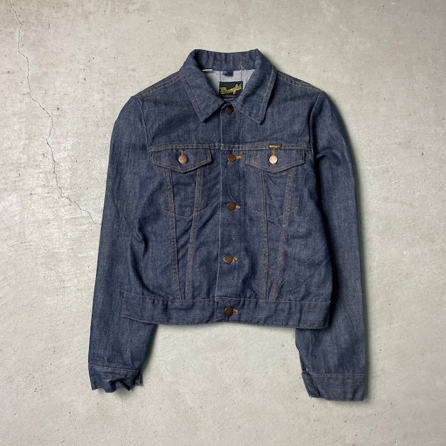 70年代 USA製 Wrangler ラングラー デニムジャケット バットダイ キッズ 古着 70s ヴィンテージ VINTAGE 【デニムジャケット】/ブルー