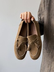 Bouclé Suede Tassel Loafers F0834