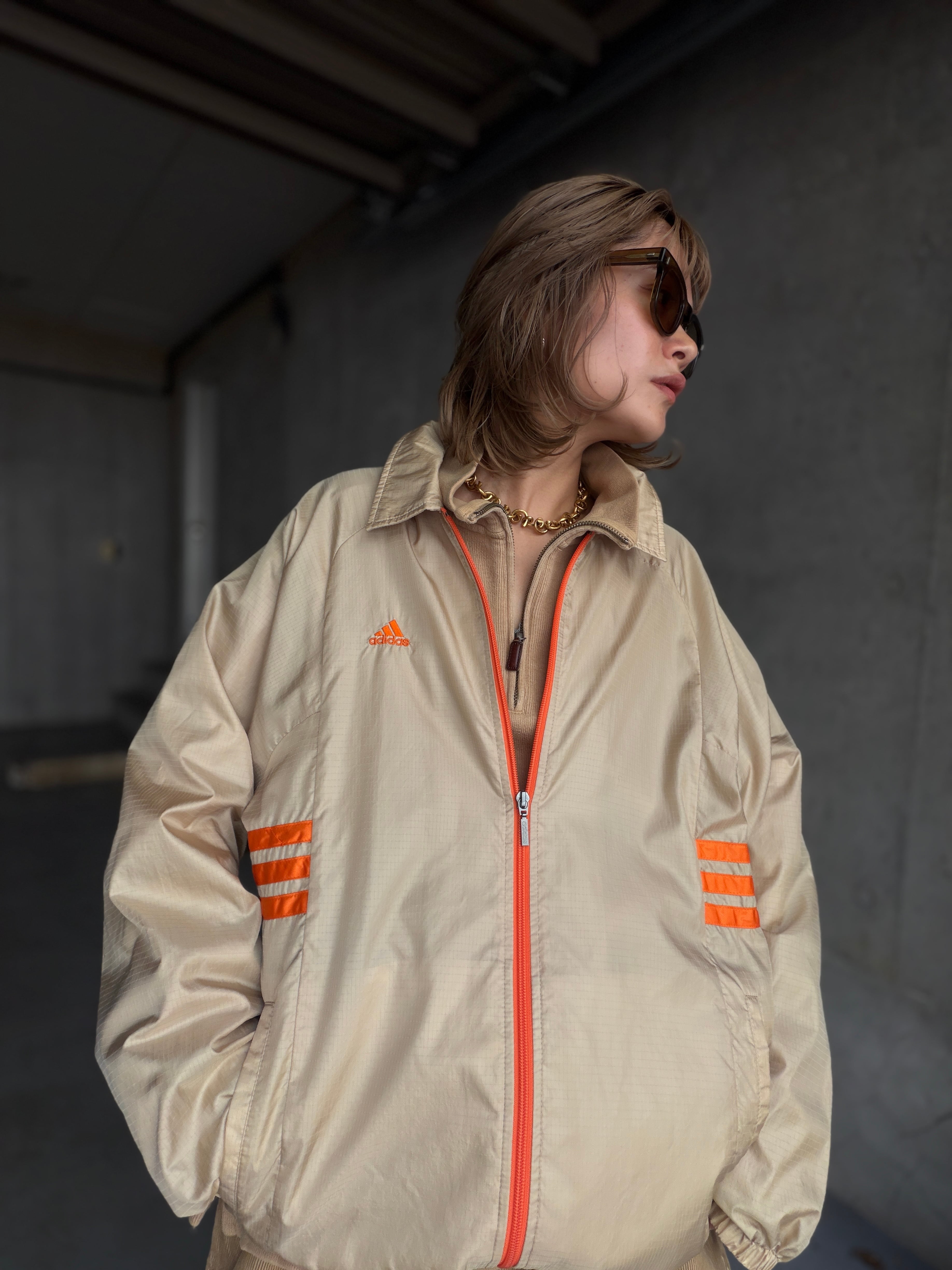 (OT1627)00‘s adidas zip up nylon track jacket
