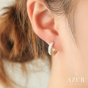 グリッターエレガントフープピアス